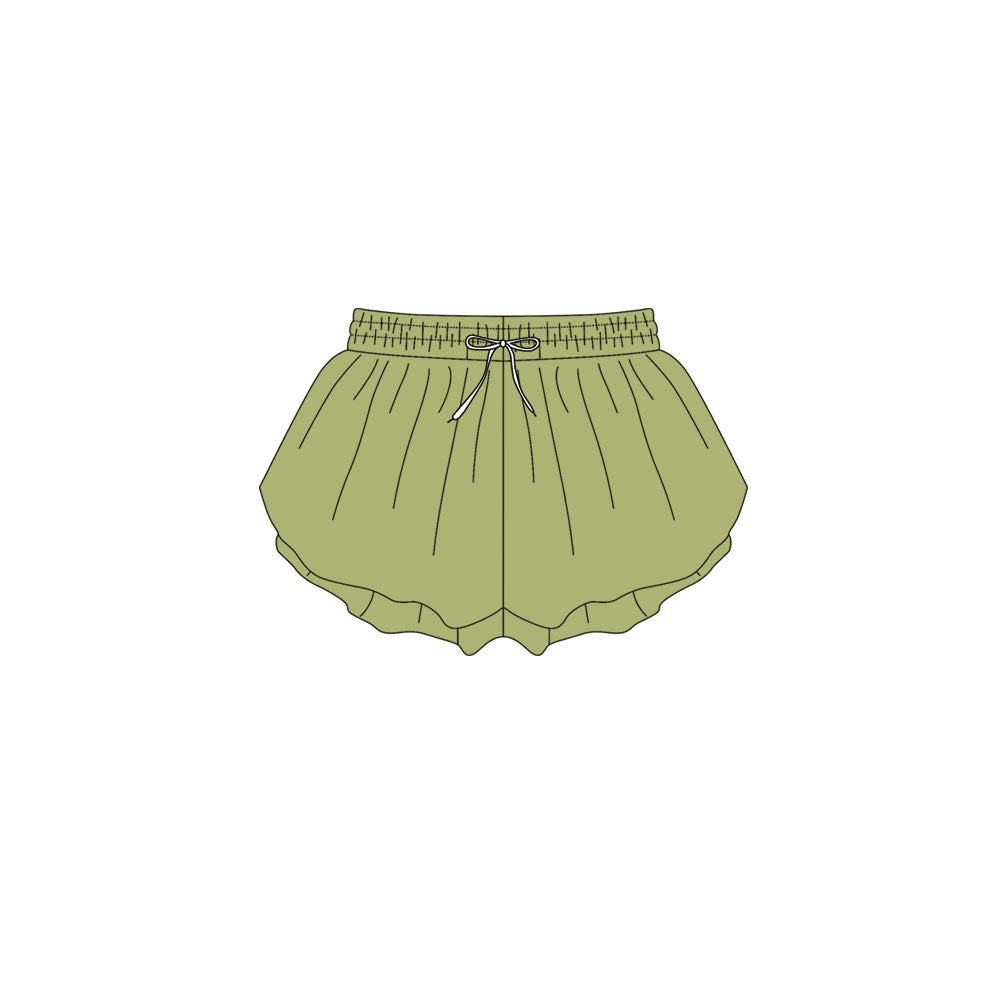 Preorder(moq 5) Baby Girls Green St Patrick Ruffle Shorts Bottom