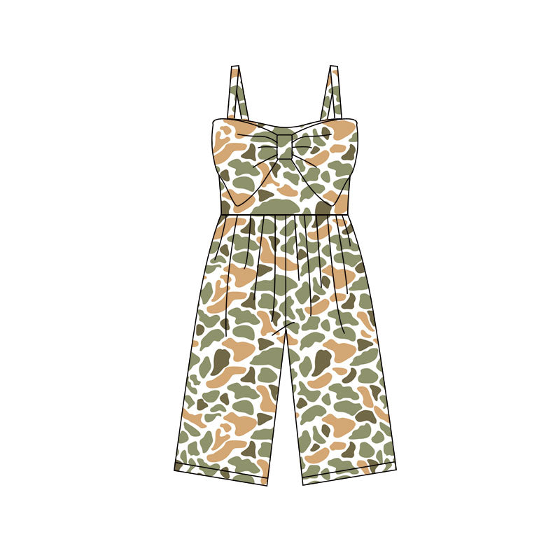 Preorder (moq 5)Baby Girls Orange Camo Hunting Pants Jumpsuits