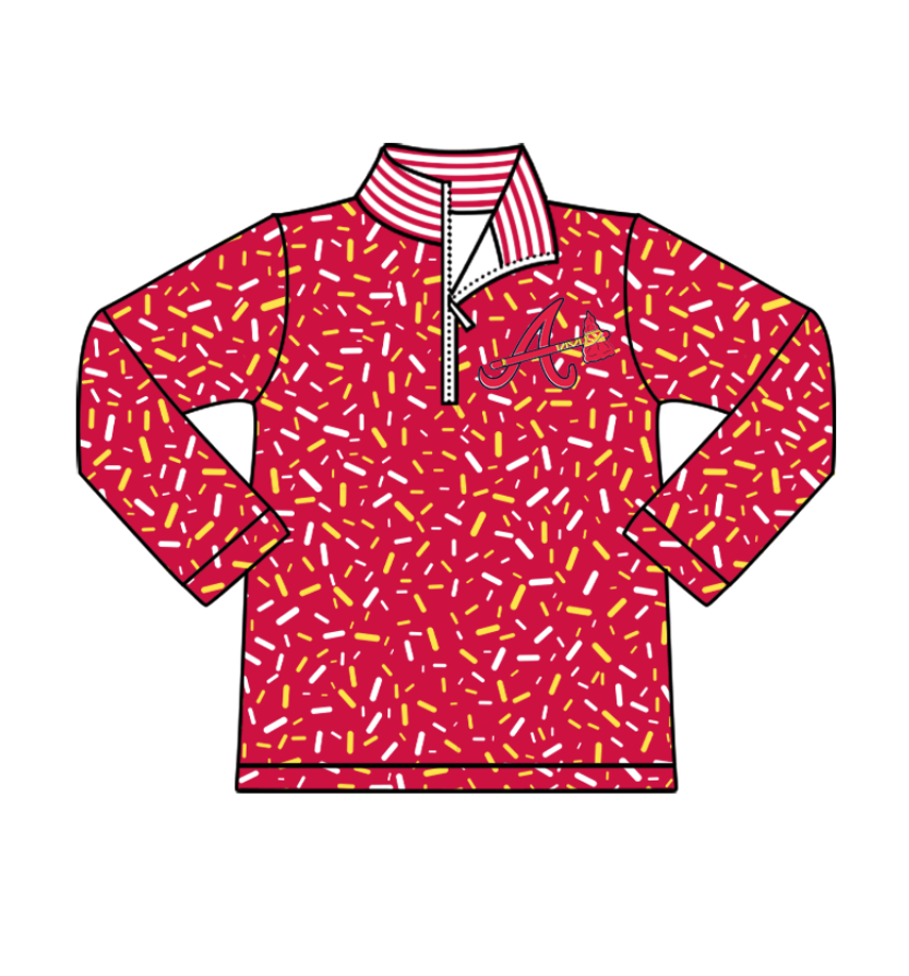 Preorder(moq 8)Baby Boys Red Sprinkles Zipper A Team Pullovers Top