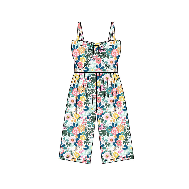 Preorder (moq 5)Baby Girls Colorful Flowers Pants Jumpsuits