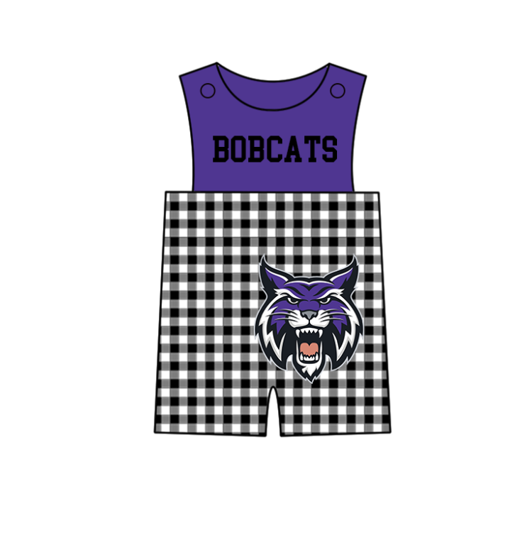 Preorder (moq 5)Baby Boys Sleeveless Bobcats Shorts Rompers