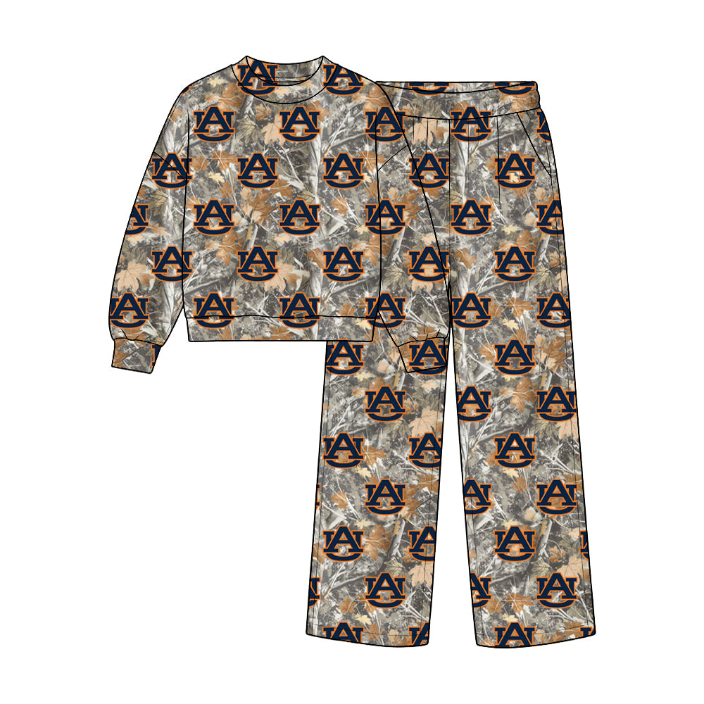 Preorder (moq 5) Baby Boys Leaves Camo Auburn Top Pant Team Clothes Sets