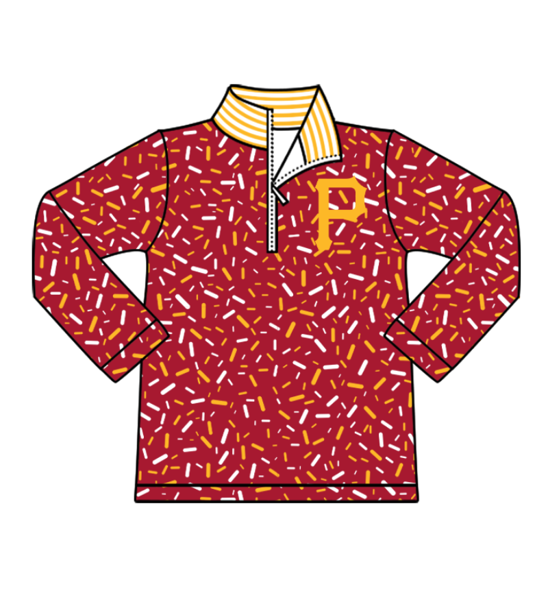 Preorder(moq 8)Baby Boys Red Sprinkles Zipper P Team Pullovers Top