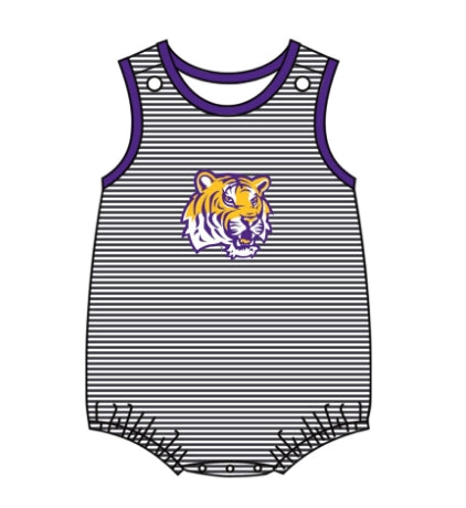Preorder(moq 5)Baby Infant Boys LSU Team Tiger Summer Rompers