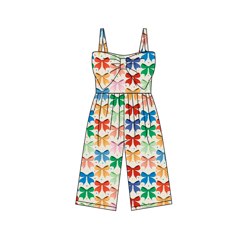 Preorder (moq 5)Baby Girls Strap Colorful Bows Polka Dots Pants Jumpsuits