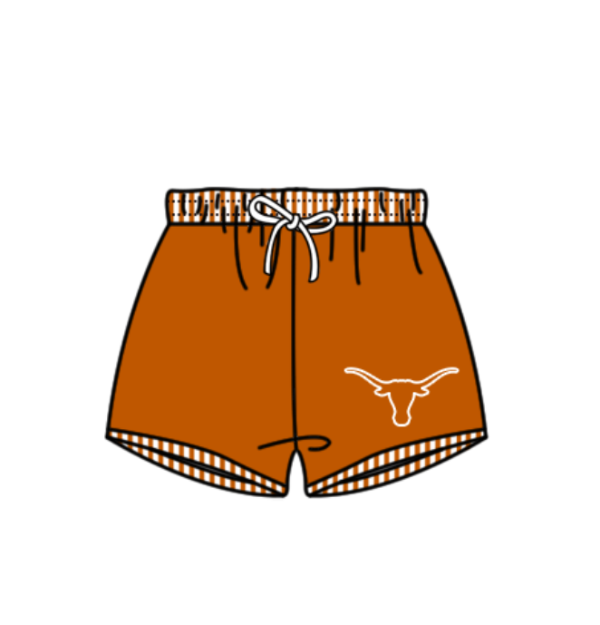 Preorder moq 5 Baby Boys Orange Bulls Team Swimming Trunks Bottom