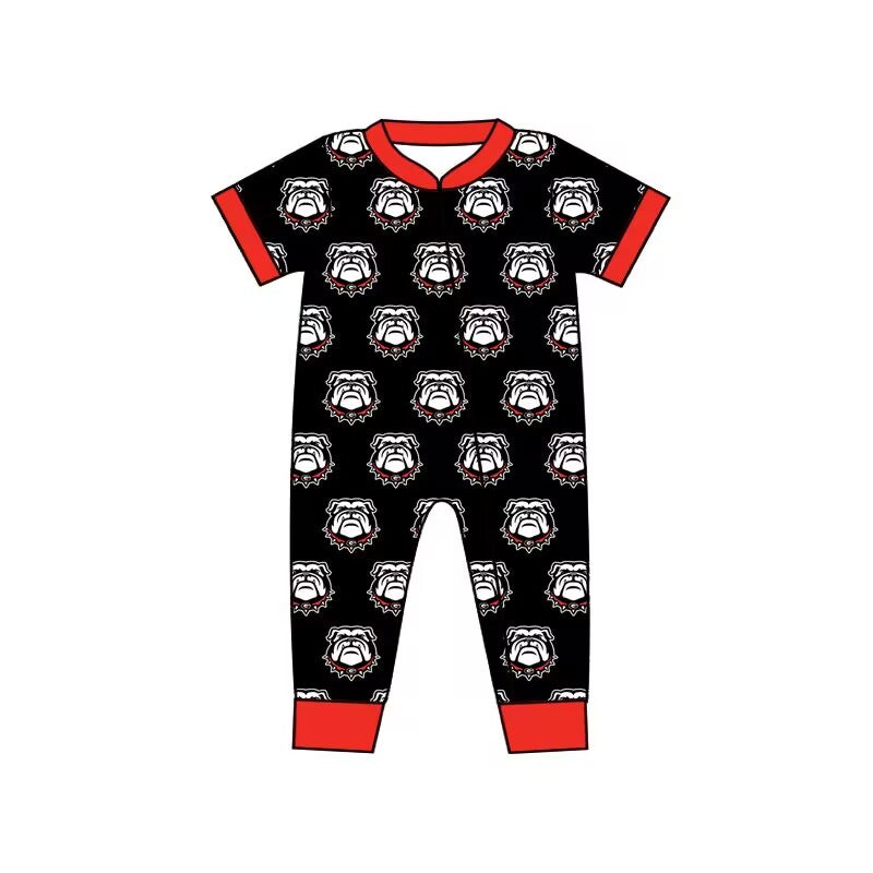 Baby Infant Boys Bulldogs Team Zip Rompers preorder(moq 5)