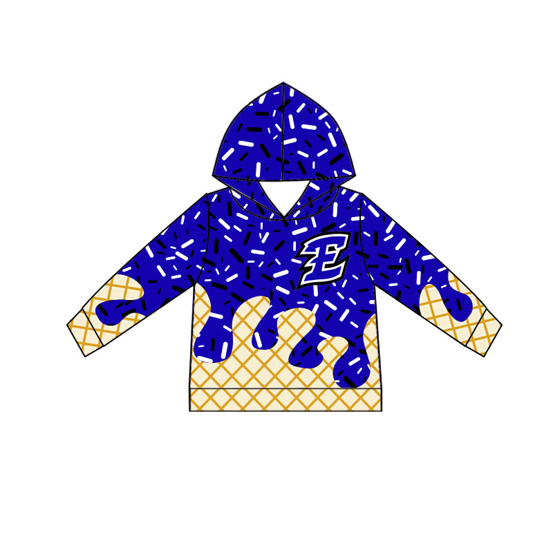Preorder (moq 5)Baby Boys Long Sleeves Blue E Team Hoodies Top