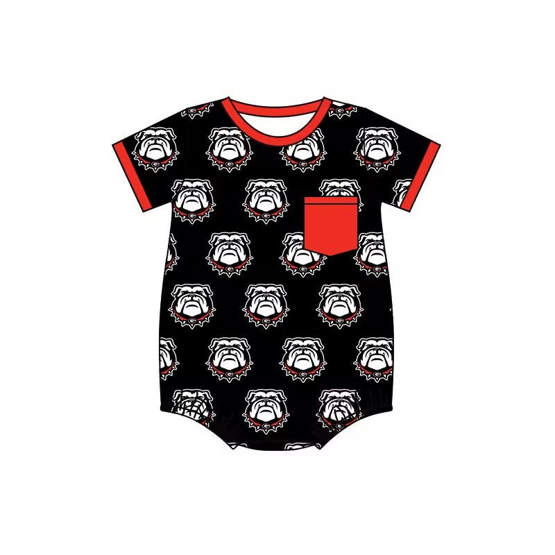 Baby Infant Boys Big Bulldogs Pocket Team Summer Rompers preorder(moq 5)