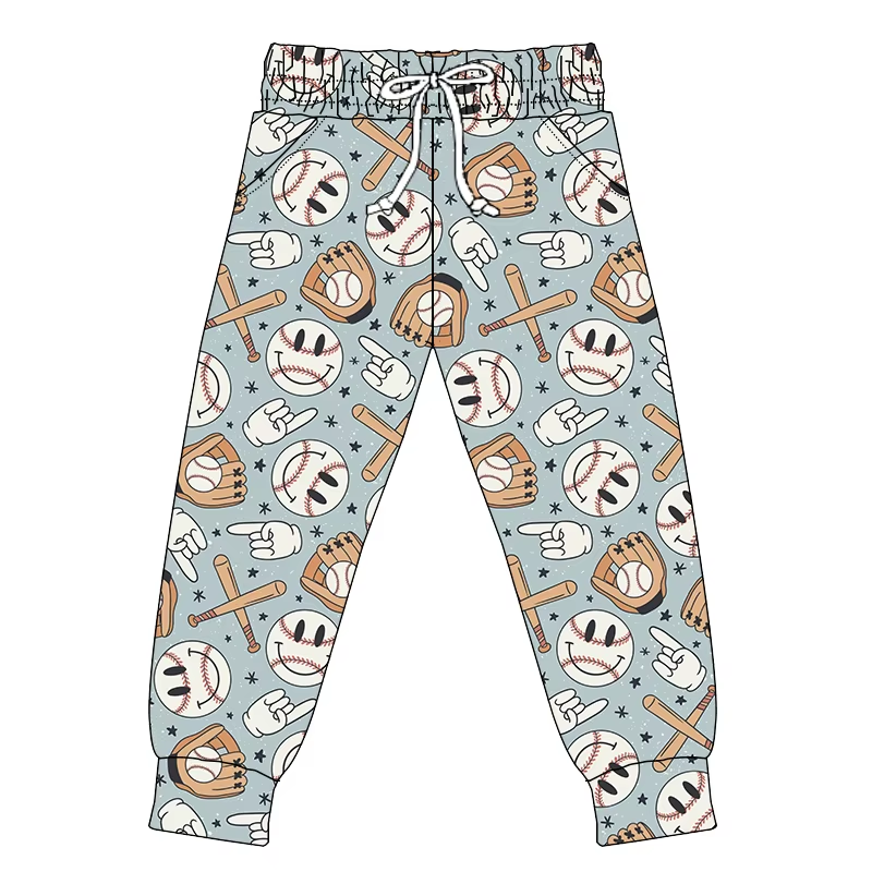 Preorder(moq 5) Adult Women Pockets Baseballs Smiles Pants Jogger Bottoms