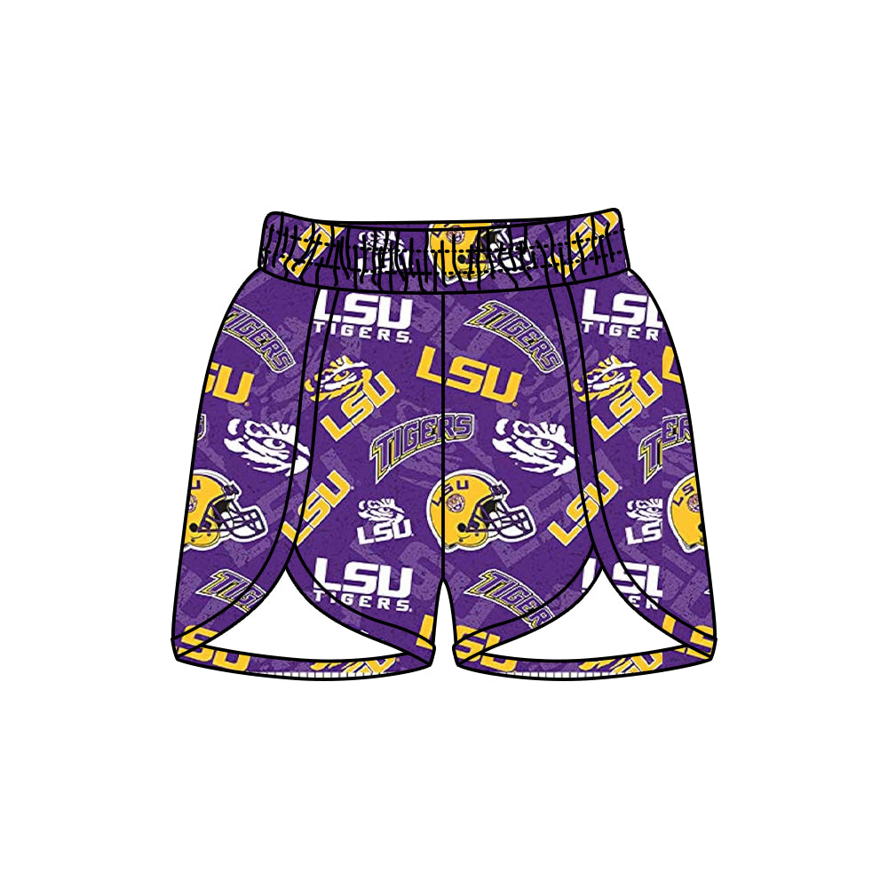 Preorder(moq 5) Adult Women LSU Tiger Waist Team Shorts Bottoms