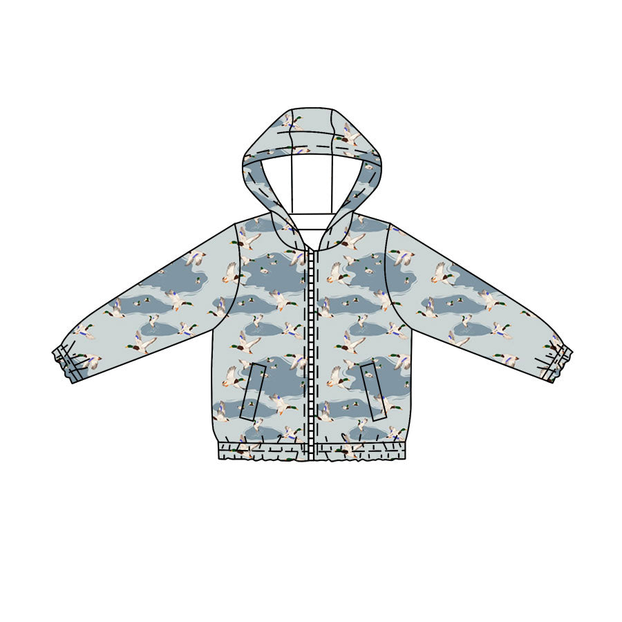 Baby Boys Lake Ducks Hunting Zipper Pockets Hoodie Jacket Top Preorder