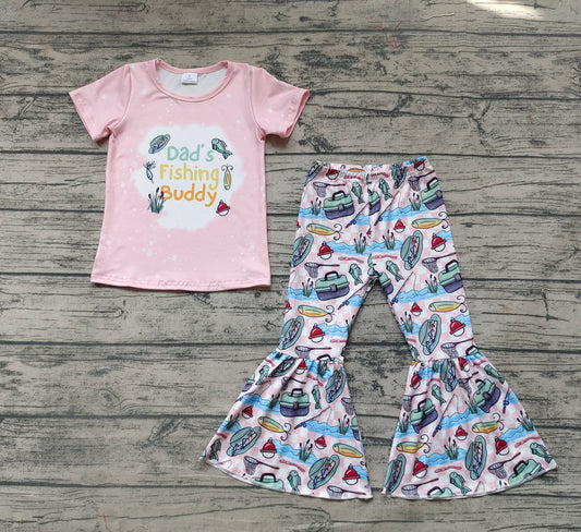 Baby Girls Daddy Fishing Bell Pants Clothes Sets