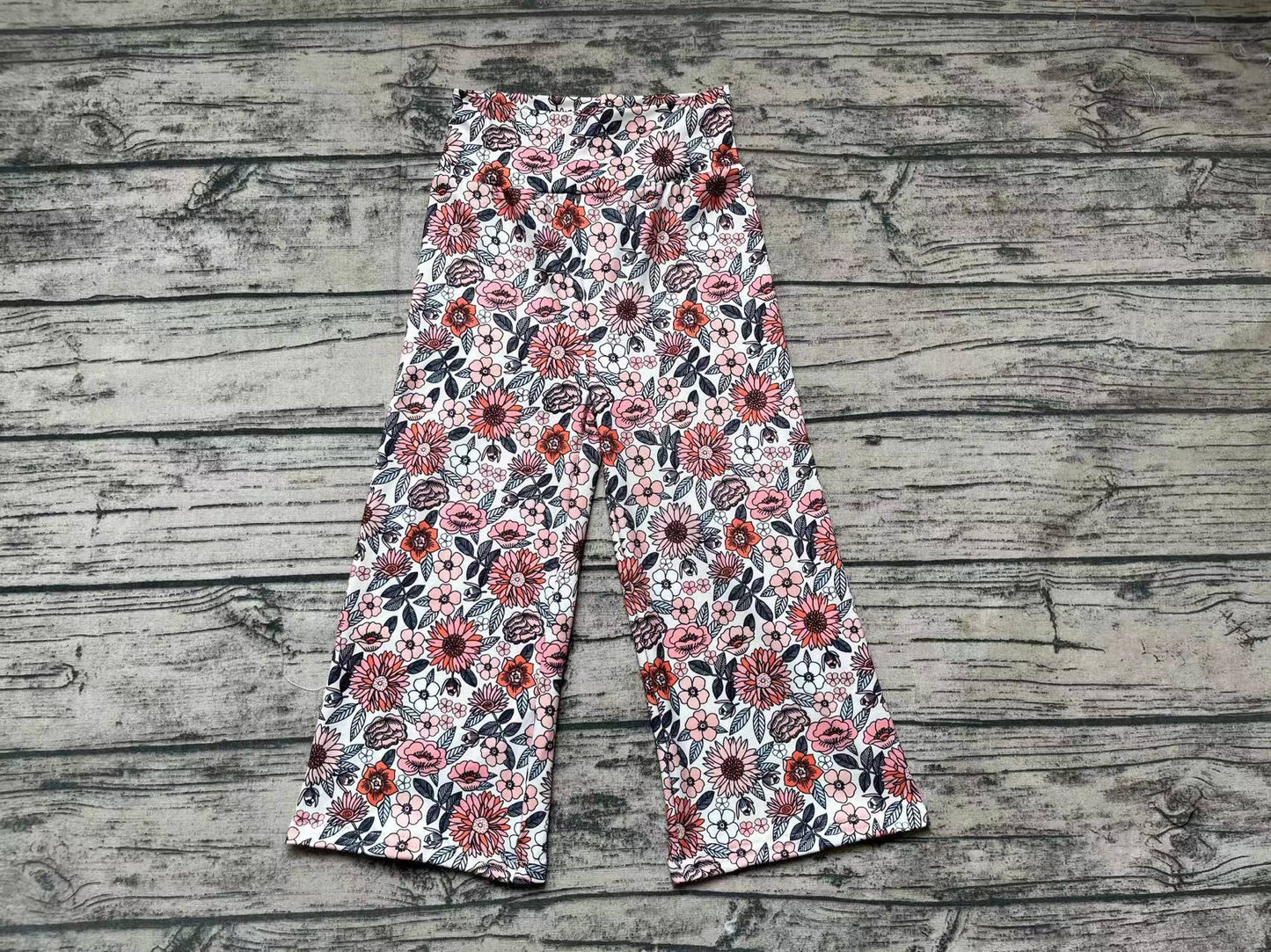 Baby Girls Flowers Wide Bottom Pants