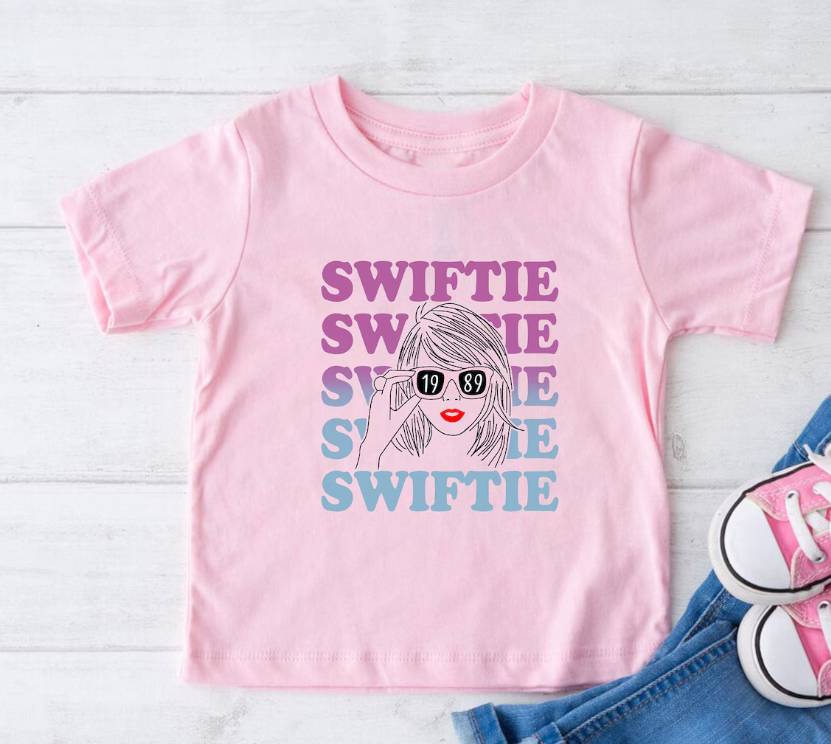 Baby Girls Short Sleeve Pink Swiftie Summer Tee Shirts Preorder(moq 5)