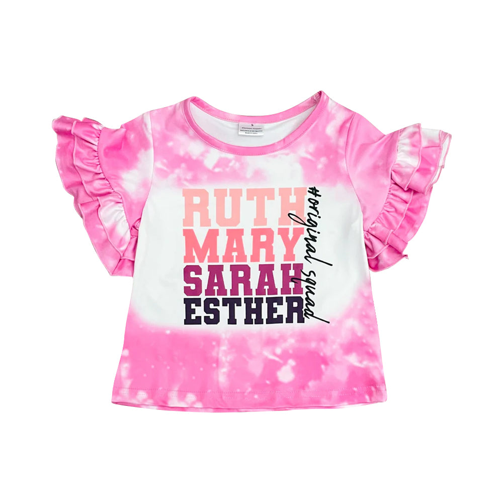 Baby Girls Pink Words Short Sleeve Tee Shirts Tops preorder(moq 5)
