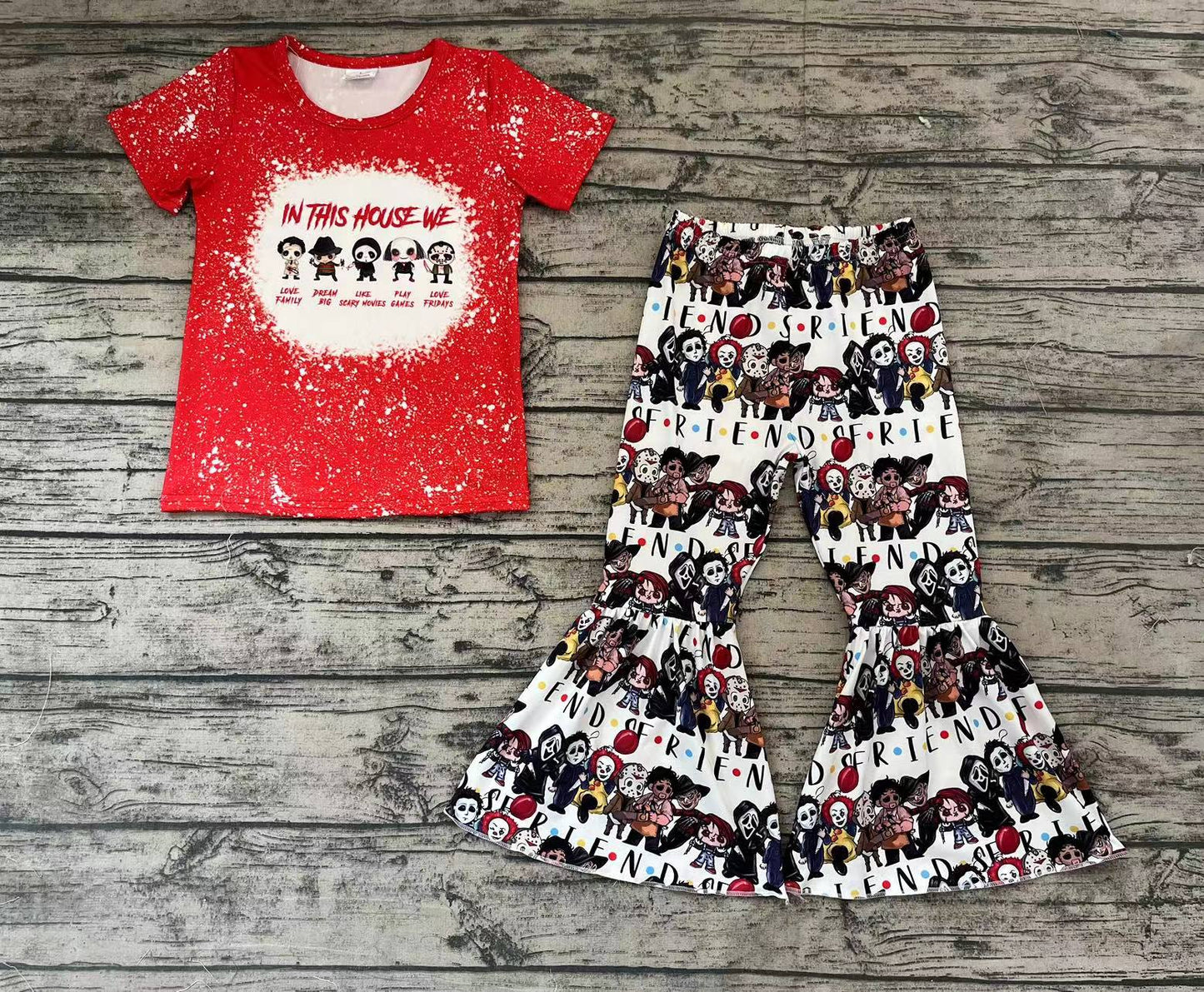 Baby Girls Halloween Friends Red Pants Clothes Sets
