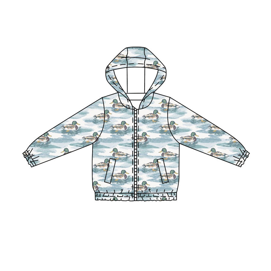 Baby Boys Lake Ducks Hunting Zipper Pockets Hoodie Jacket Top Preorder