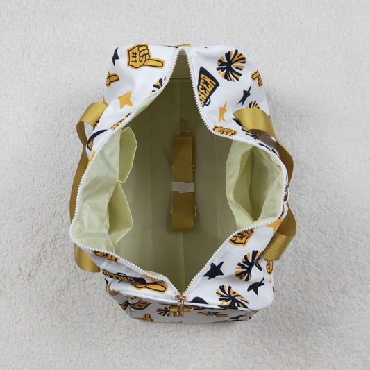 Adult Team Black Gold Cheer Fireworks Zipper Gym Bags