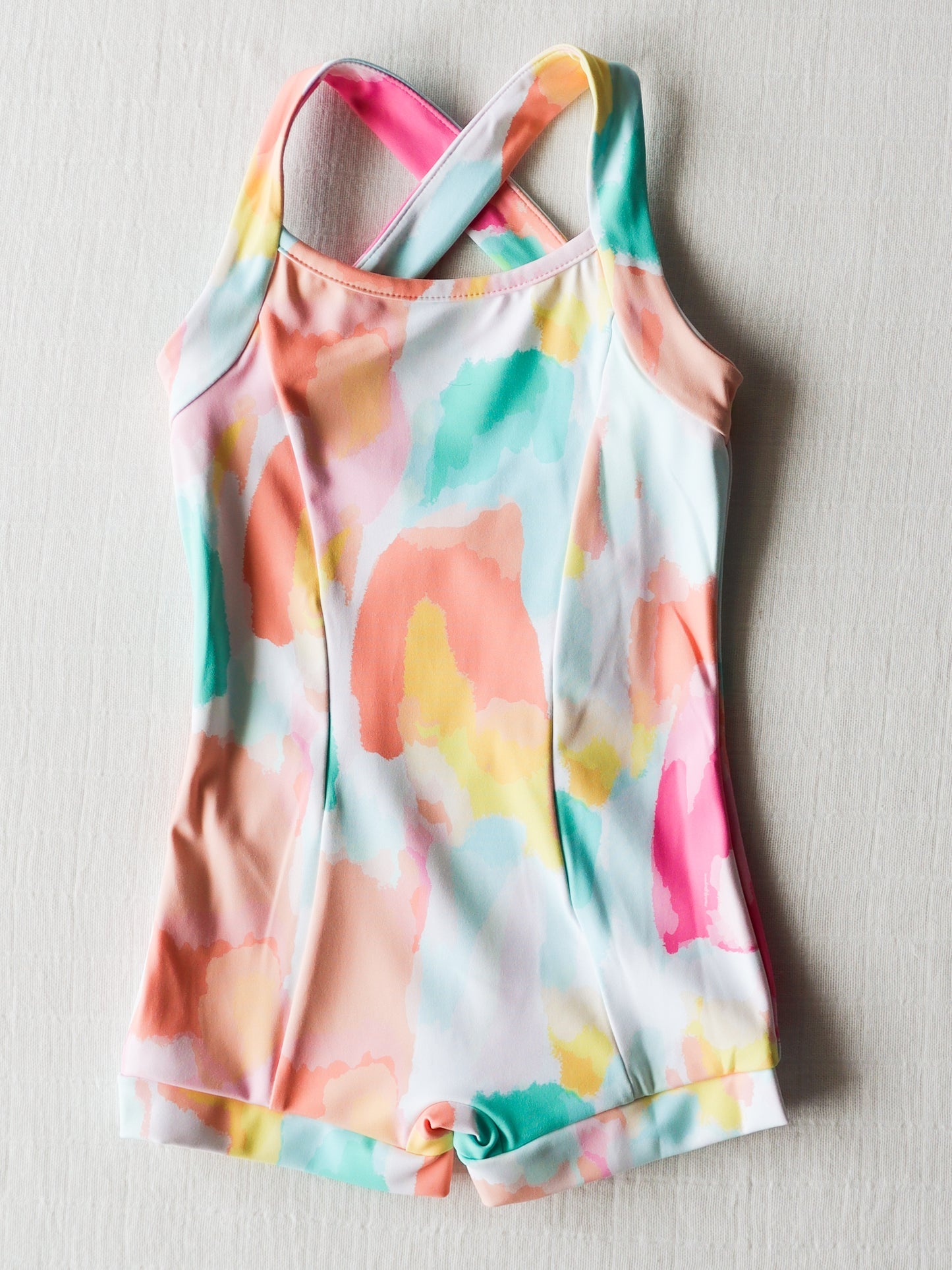 Baby Girls Colorful Tie Dye Straps Swimsuits Preorder (moq 5)