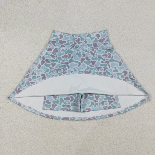 Adult Women Western Green Camo Yoga Active Skirt Shorts Bottoms