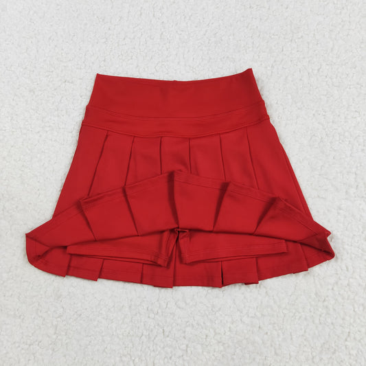 Baby Girls Red Yoga Skorts Bottom Pleated Skirts