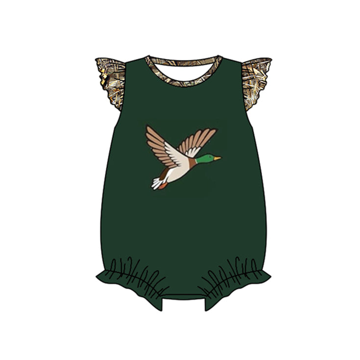 Baby Infant Girls Duck Camo Flutter Sleeve Rompers preorder(moq 5)