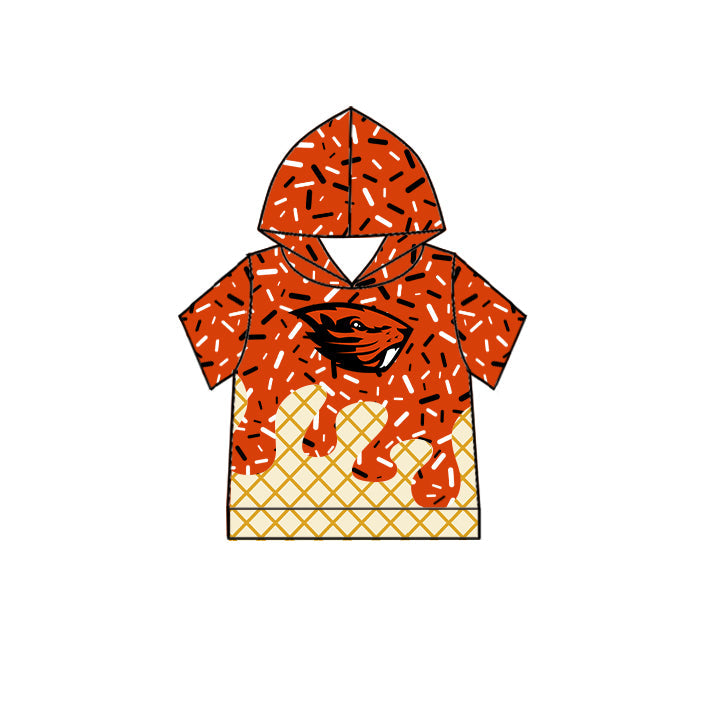 Preorder (moq 5)Baby Boys Drip Sprinkles Oregon State Beavers Team Short Sleeves Hoodies Top
