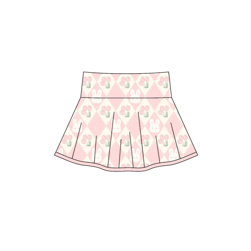 Preorder(moq 5) Baby Girls Rabbits Flowers Easter Pleated Skirt Shorts Bottom