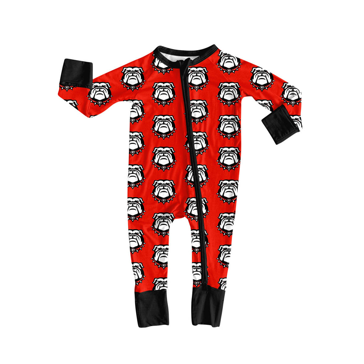 Preorder moq 5 Baby Infant Boys Red Long Sleeves Dogs Plaid Zipper Romper