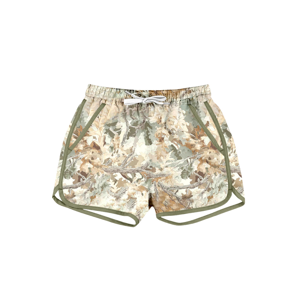 Preorder moq 5 Baby Girls Southern Leaves Camo Shorts Bottom