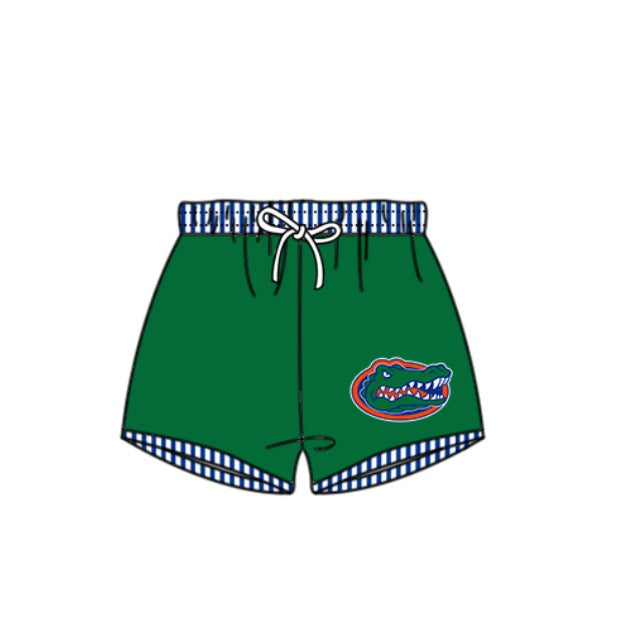 Preorder moq 5 Baby Boys Green Crocodiles Team Swimming Trunks Bottom