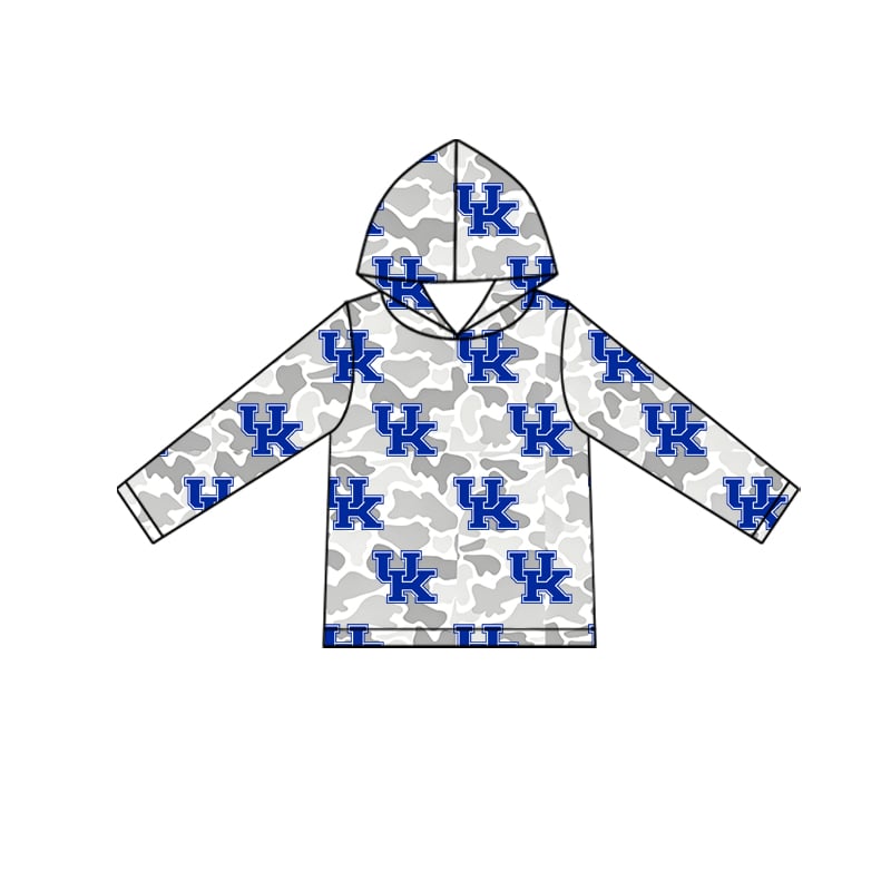 Preorder (moq 5)Baby Boys UK Grey Camouflage Team Hoodies Tops