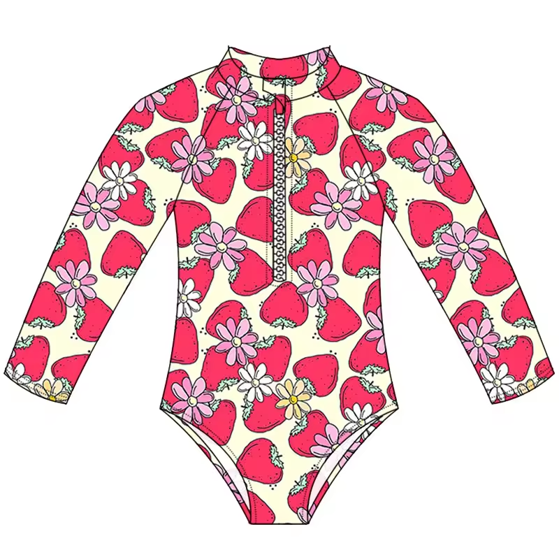 Baby Girls Strawberry One Piece Swimsuits preorder (moq 5)
