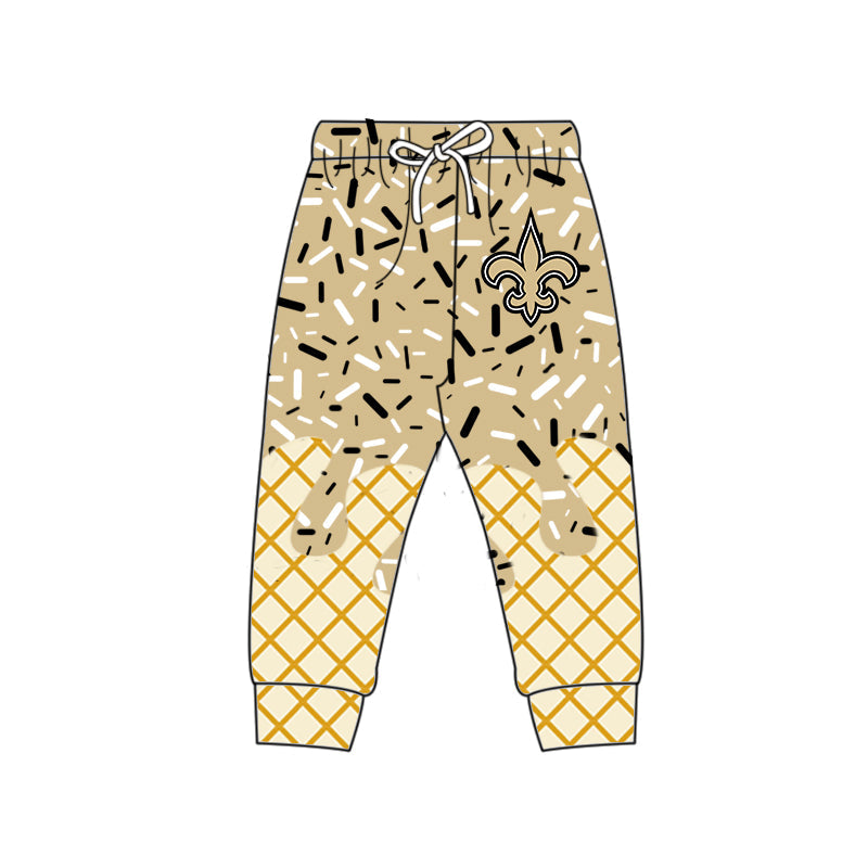 Preorder (moq 5)Baby Boys Drip Sprinkles New Orleans Saints Team Jogger Pants Bottom