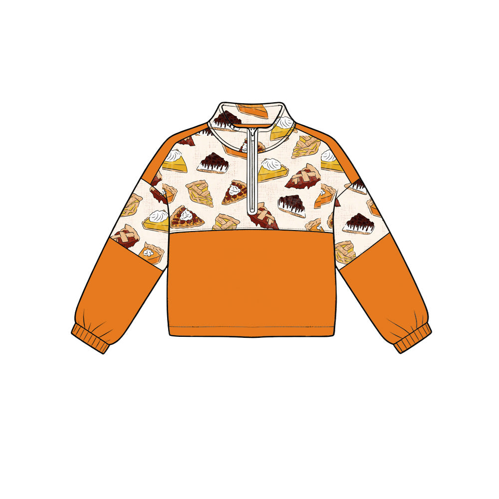 Preorder (moq 5)Baby Boys Candy Cakes Thanksgiving Zip Pullovers Top