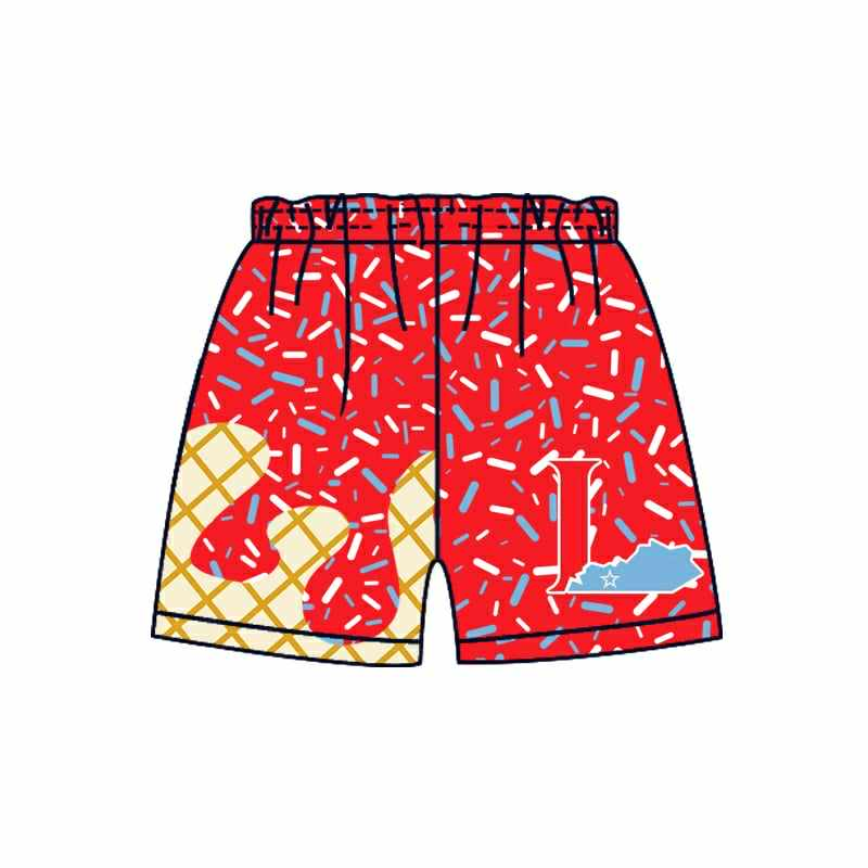 Preorder (moq 5)Baby Boys Drip Red L Sprinkles Team Shorts Bottoms