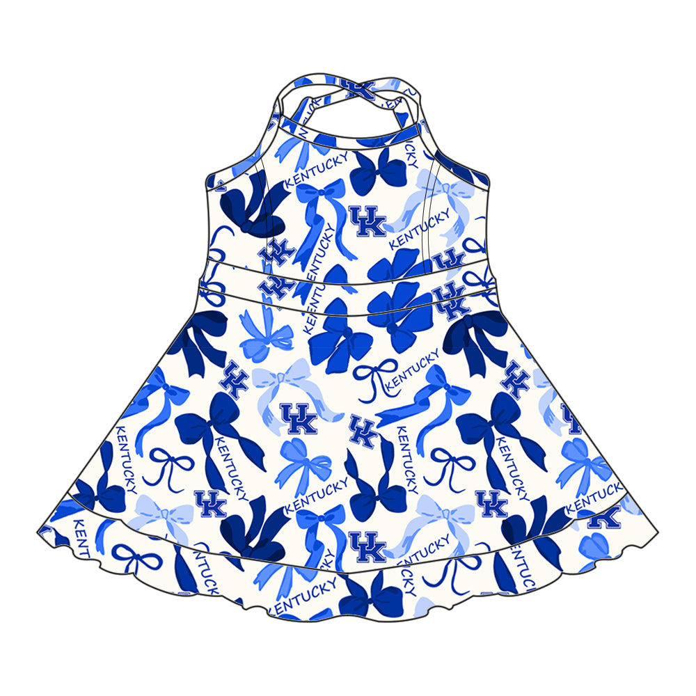 Preorder (moq 5)Baby Girls UK Bow Sleeveless Straps Dresses