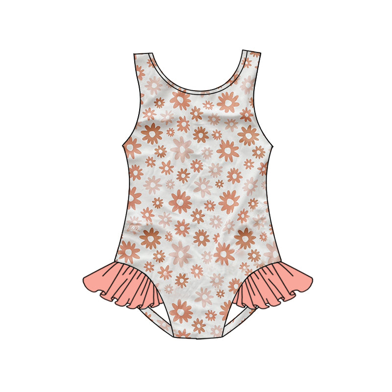 Baby Girls Flowers One Piece Swimsuits preorder(moq 5)