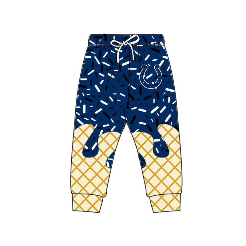 Preorder (moq 5)Baby Boys Navy Drip Sprinkles Indianapolis Colts Team Jogger Pants Bottom