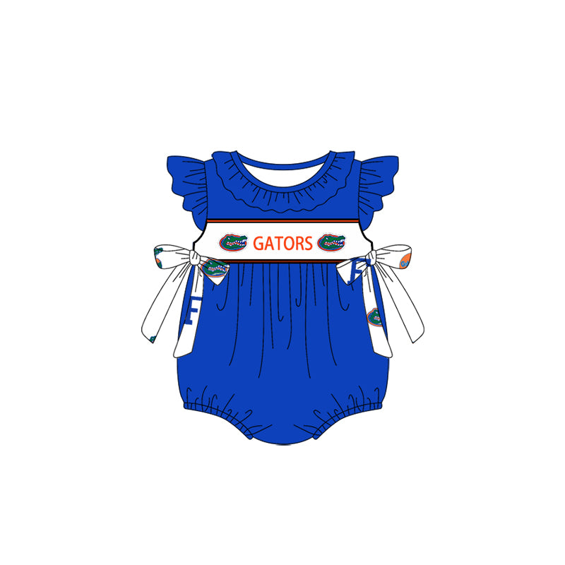Preorder(moq 5)Baby Infant Girls Gators Team Bows Rompers