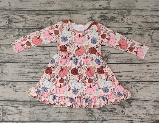 Baby Girls Fall Pumpkin Ruffle Dresses