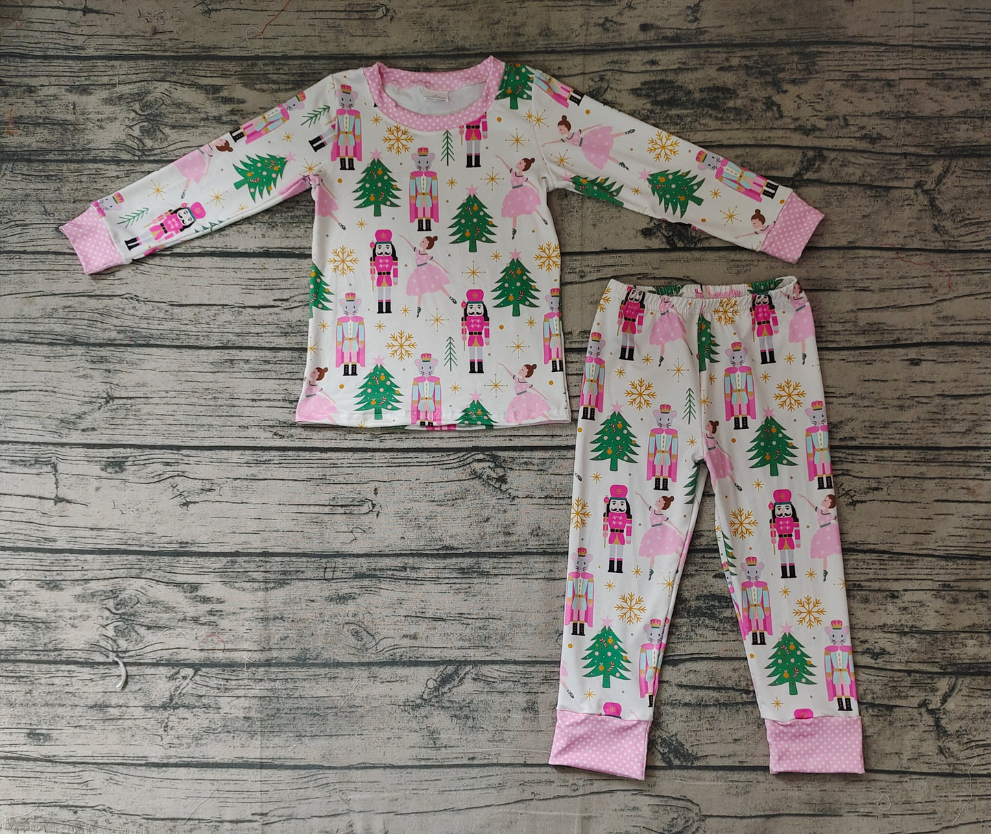 Baby Girls Soldier Pink Pajamas Clothes Sets