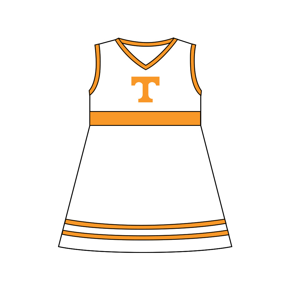 Baby Girls Cheerleader Tennessee sleeveless knee length Dresses preorder(moq 5)