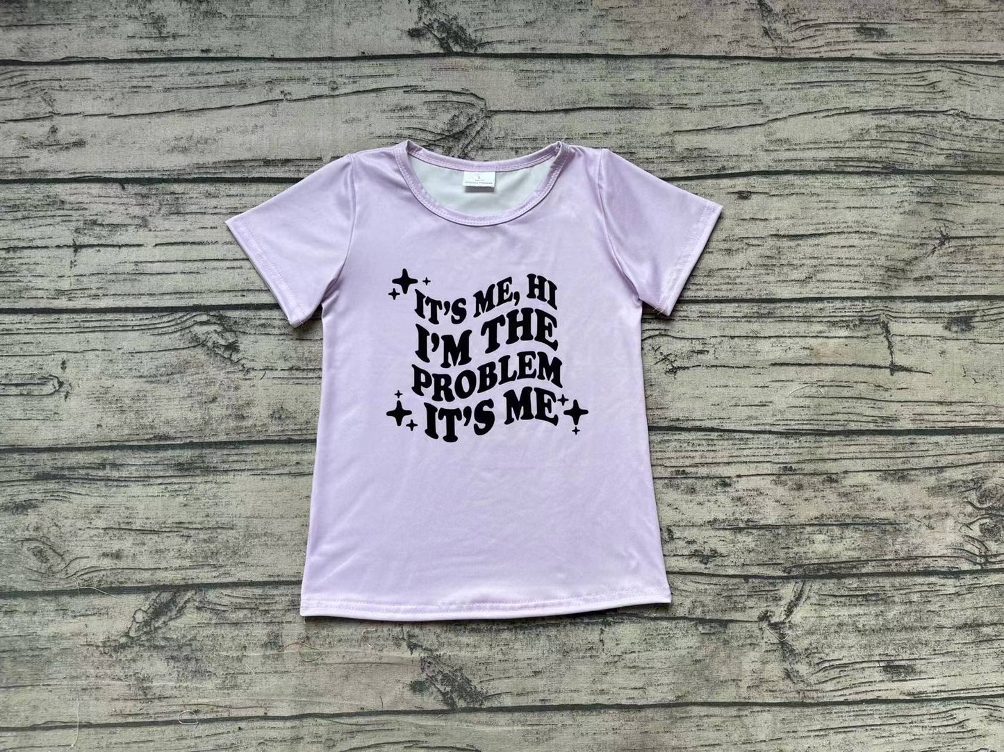 Baby Girls Lavender Problem Short Sleeve Tee Shirts Tops