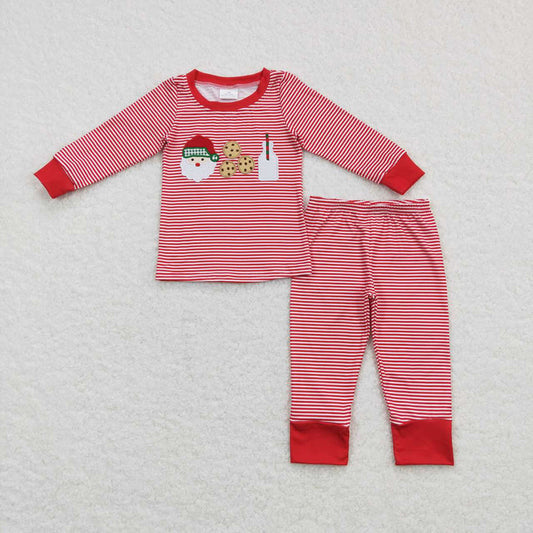 Sibling Baby Boys Girls Embroidery Santa Milk Christmas Clothing Sets Dress Rompers