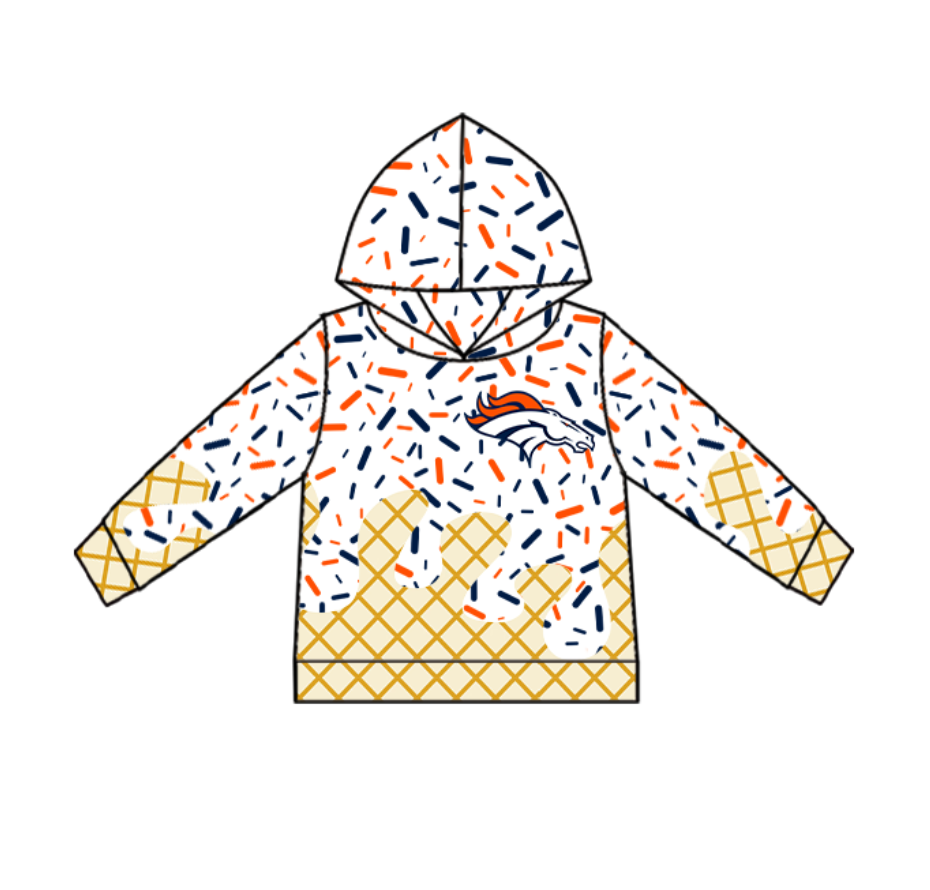 Preorder (moq 5)Baby Girls Team Horse Hooded Pullovers Tops