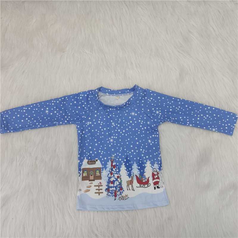 Baby Boys Snow Deer Santa Long Sleeve Shirts