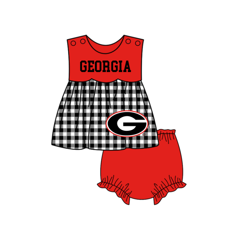 Preorder moq 5 Baby Girls Georgia Tunic Bummies Short Team Clothes Set