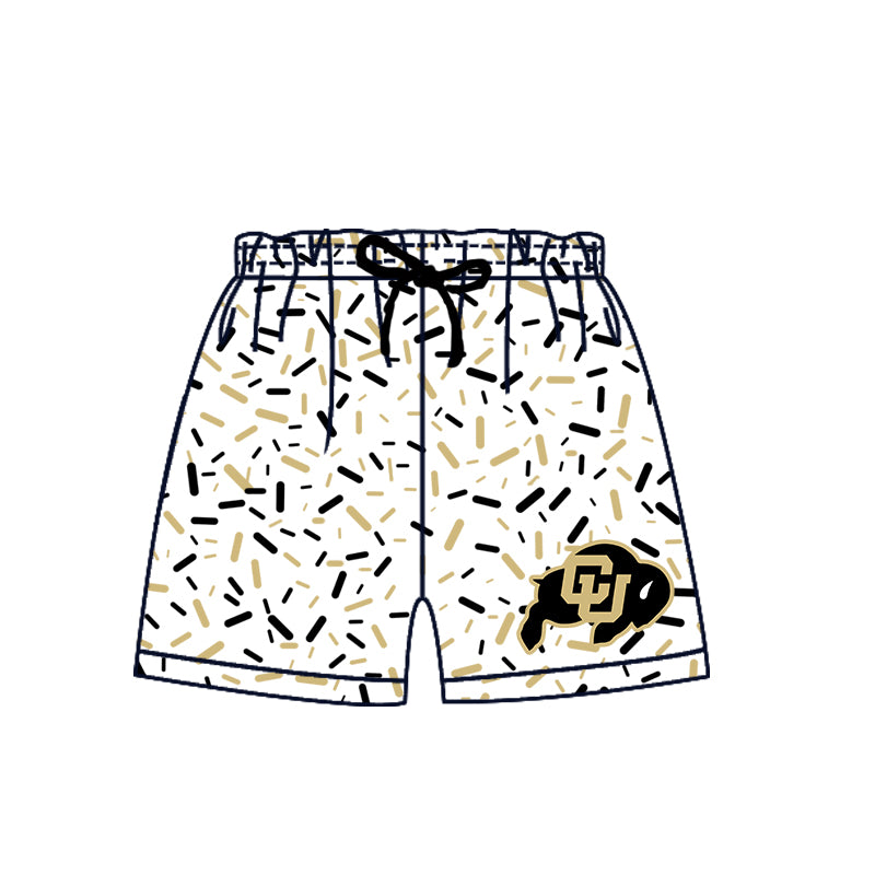 Preorder (moq 5)Baby Boys Black CU Drip Team Shorts Bottom